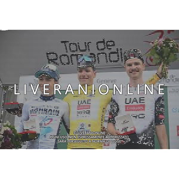 04-05-2025 Tour De Romandie; Tappa 05 Geneve; 2025, Uae Team Emirates - Xrg; 2025, Bahrain - Victorious; Almeida, Joao; Martinez, Lenny; Vine, Jai; Geneve; ©SIROTTI - AGENZIA ALDO LIVERANI SAS