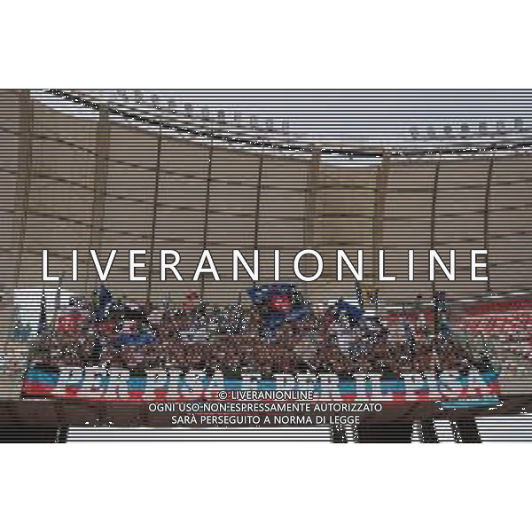 TVEM May 04, 2025 Bari, Italy - SSC Bari vs Pisa Sporting Club - Italian soccer serie B 2024/25 - San Nicola Stadium. In the pic: Supporters of Pisa -Esultanza e Festeggiamenti del Pisa a fine gara per la Promozione in Serie A ©TVEM Emmanuele Mastrodonato - AGENZIA ALDO LIVERANI SAS