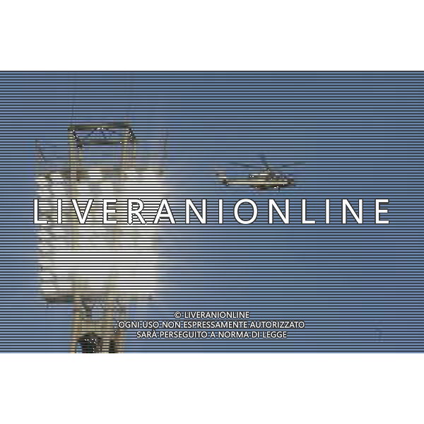The Polizei elicopter fly over the Renato Dall\'Ara stadium before Bologna BFC vs Juventus F, 35° Serie A Enilive 2024-25 game at Renato Dall\'Ara stadium in Bologna (BO), Italy, on May 04, 2025. (Photo by Davide Casentini) ag aldo liverani sas