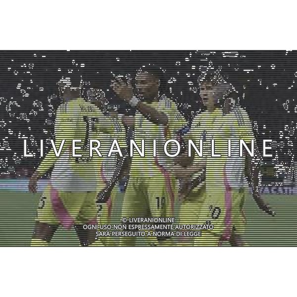 Khephren Thuram of Juventus FC celebrates after scoring during Bologna BFC vs Juventus F, 35° Serie A Enilive 2024-25 game at Renato Dall\'Ara stadium in Bologna (BO), Italy, on May 04, 2025. (Photo by Davide Casentini) ag aldo liverani sas