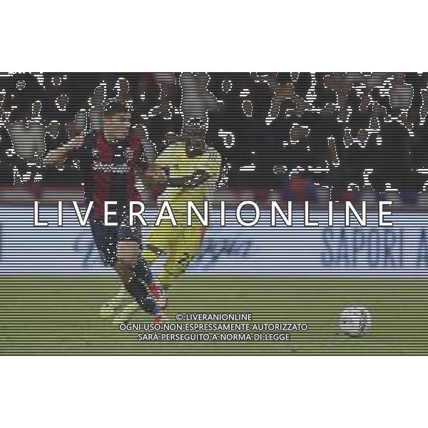 Nicolò Cambiaghi of Bologna FC competes for the ball with Timothy Weah of Juventus FC during Bologna BFC vs Juventus F, 35° Serie A Enilive 2024-25 game at Renato Dall\'Ara stadium in Bologna (BO), Italy, on May 04, 2025. (Photo by Davide Casentini) AG ALDO LIVERANI SAS