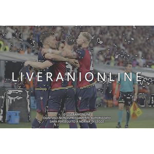 Remo Freuler of Bologna FC celebrates with team the goal during Bologna BFC vs Juventus F, 35° Serie A Enilive 2024-25 game at Renato Dall\'Ara stadium in Bologna (BO), Italy, on May 04, 2025. (Photo by Davide Casentini) AG ALDO LIVERANI SAS