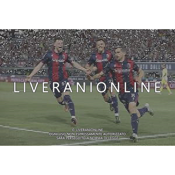 Remo Freuler of Bologna FC celebrates after scoring during Bologna BFC vs Juventus F, 35° Serie A Enilive 2024-25 game at Renato Dall\'Ara stadium in Bologna (BO), Italy, on May 04, 2025. (Photo by Davide Casentini) AG ALDO LIVERANI SAS