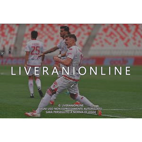 TVEM May 04, 2025 Bari, Italy - SSC Bari vs Pisa Sporting Club - Italian soccer serie B 2024/25 - San Nicola Stadium. In the pic: Nicholas Bonfanti of SSC Bari celebrates after scoring a goal ©TVEM Emmanuele Mastrodonato - AGENZIA ALDO LIVERANI SAS