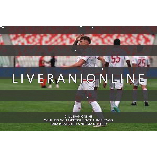 TVEM May 04, 2025 Bari, Italy - SSC Bari vs Pisa Sporting Club - Italian soccer serie B 2024/25 - San Nicola Stadium. In the pic: Nicholas Bonfanti of SSC Bari celebrates after scoring a goal ©TVEM Emmanuele Mastrodonato - AGENZIA ALDO LIVERANI SAS