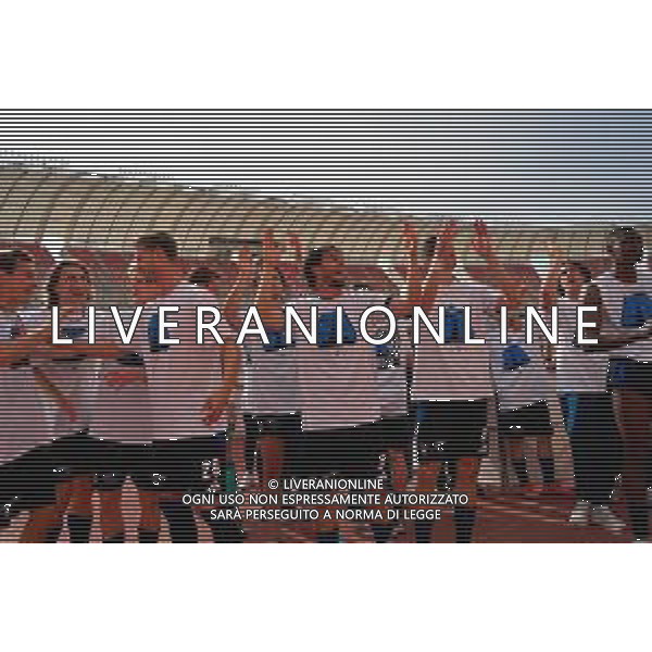TVEM May 04, 2025 Bari, Italy - SSC Bari vs Pisa Sporting Club - Italian soccer serie B 2024/25 - San Nicola Stadium. In the pic: Pisa players celebrate promotion to Serie A -Esultanza e Festeggiamenti del Pisa a fine gara per la Promozione in Serie A ©TVEM Emmanuele Mastrodonato - AGENZIA ALDO LIVERANI SAS
