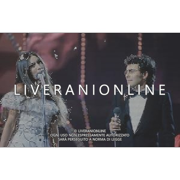DIAP-RETROSPETTIVA ROMINA POWER E ALBANO CARRISI CANTANTI NELLA FOTO ROMINA POWER CON ALBANO CARRISI AL FESTIVAL DI SANREMO NELL\'ANNO 1982 FOTO ENRICO LIVERANI-AG ALDO LIVERANI SAS 