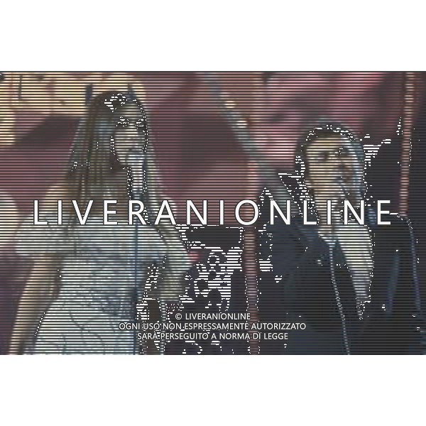 DIAP-RETROSPETTIVA ROMINA POWER E ALBANO CARRISI CANTANTI NELLA FOTO ROMINA POWER CON ALBANO CARRISI AL FESTIVAL DI SANREMO NELL\'ANNO 1982 FOTO ENRICO LIVERANI-AG ALDO LIVERANI SAS 