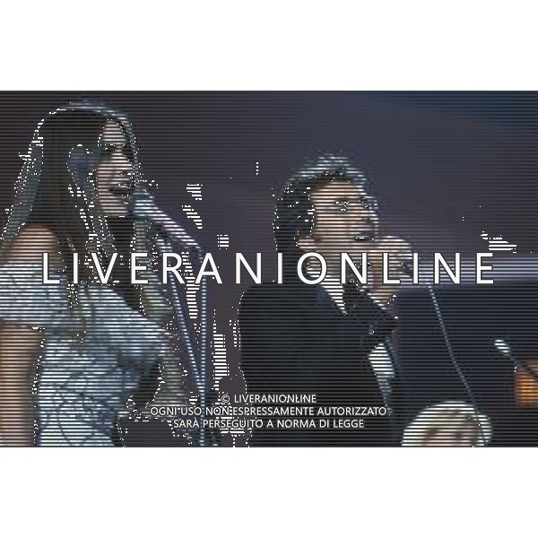DIAP-RETROSPETTIVA ROMINA POWER E ALBANO CARRISI CANTANTI NELLA FOTO ROMINA POWER CON ALBANO CARRISI AL FESTIVAL DI SANREMO NELL\'ANNO 1982 FOTO ENRICO LIVERANI-AG ALDO LIVERANI SAS 