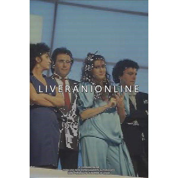 DIAP-RETROSPETTIVA ALBANO CARRISI E ROMINA POWER CANTANTI NELLA FOTO ROMINA POWER AL FESTIVAL DI SANREMO NEL 1987 CON MARCELLA BELLA E CHRISTIAN © ARCHIVIO / AGENZIA ALDO LIVERANI SAS