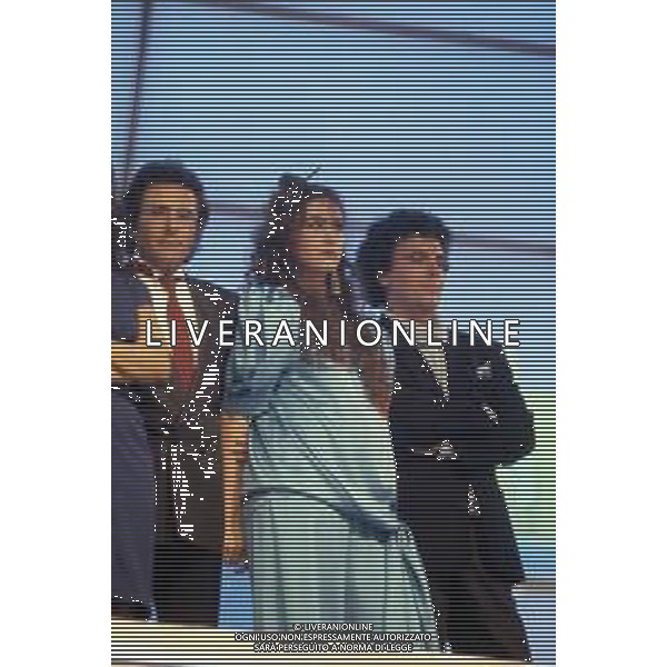 DIAP-RETROSPETTIVA ALBANO CARRISI E ROMINA POWER CANTANTI NELLA FOTO ROMINA POWER AL FESTIVAL DI SANREMO NEL 1987 CON CHRISTIAN © ARCHIVIO / AGENZIA ALDO LIVERANI SAS