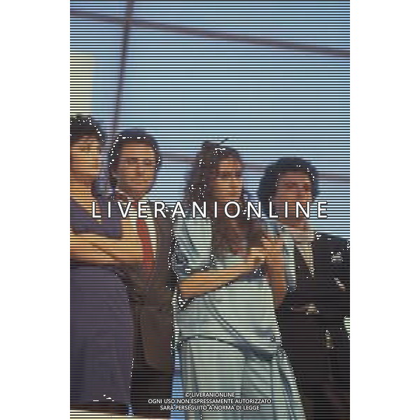 DIAP-RETROSPETTIVA ALBANO CARRISI E ROMINA POWER CANTANTI NELLA FOTO ROMINA POWER AL FESTIVAL DI SANREMO NEL 1987 CON MARCELLA BELLA E CHRISTIAN © ARCHIVIO / AGENZIA ALDO LIVERANI SAS