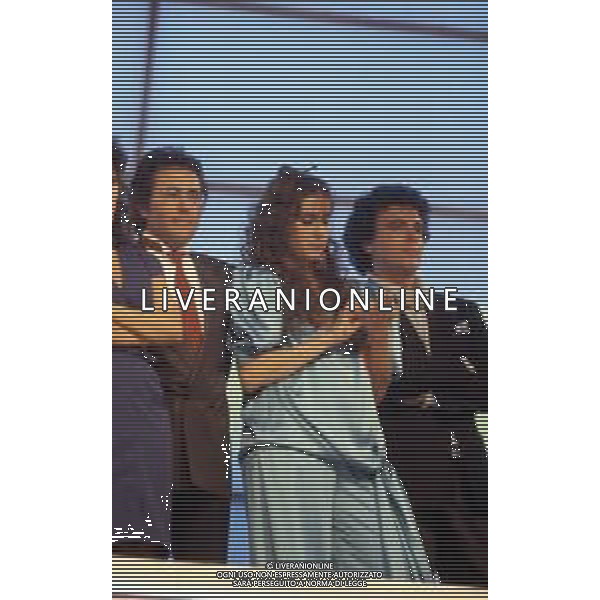 DIAP-RETROSPETTIVA ALBANO CARRISI E ROMINA POWER CANTANTI NELLA FOTO ROMINA POWER AL FESTIVAL DI SANREMO NEL 1987 CON CHRISTIAN © ARCHIVIO / AGENZIA ALDO LIVERANI SAS