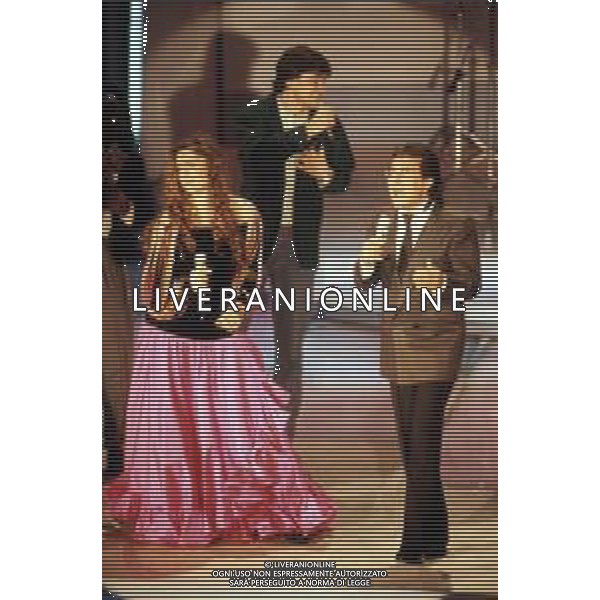 DIAP-RETROSPETTIVA ALBANOCARRISI E ROMINA POWER CANTANTI NELLA FOTO ALBANO CARRISI E ROMINA POWER A SANREMO NELL\'ANNO 1989 AG ALDO LIVERANI SAS