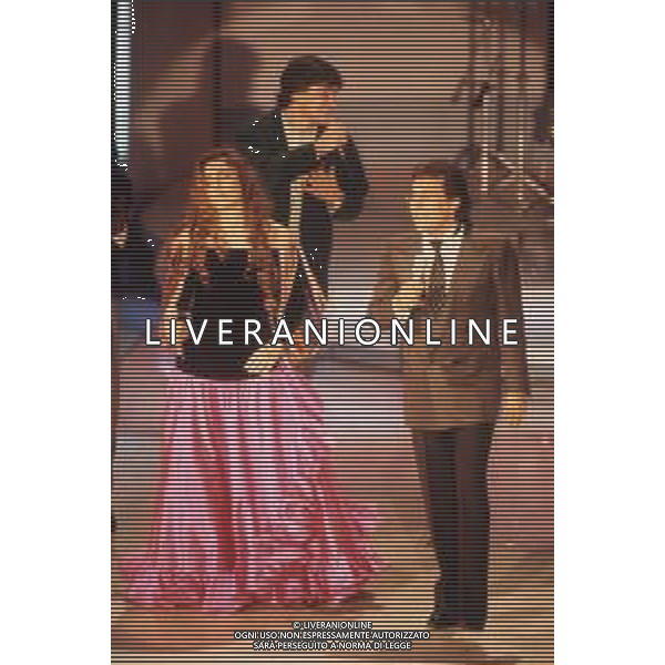 DIAP-RETROSPETTIVA ALBANOCARRISI E ROMINA POWER CANTANTI NELLA FOTO ALBANO CARRISI E ROMINA POWER A SANREMO NELL\'ANNO 1989 AG ALDO LIVERANI SAS