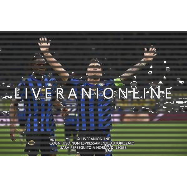 Inter vs Barcellona nella foto Lautaro Martinez (Inter) esultanza dopo il gol dell\'1 a 0 Milano 06-05-2025 Stadio Giuseppe Meazza - San Siro UEFA Champions League - semifinali gara di ritorno foto Roberto Garavaglia/Agenzia Aldo Liverani sas