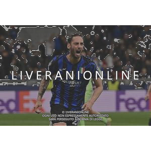 Inter vs Barcellona nella foto Hakan Calhanoglu (Inter) esultanza dopo il gol del 2 a 0 Milano 06-05-2025 Stadio Giuseppe Meazza - San Siro UEFA Champions League - semifinali gara di ritorno foto Roberto Garavaglia/Agenzia Aldo Liverani sas