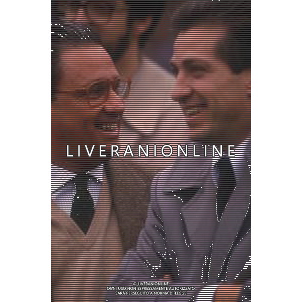 DIA- RETROSPETTIVA PAOLO BERLUSCONI IMPRENDITORE E DIRIGENTE SPORTIVO NELLA FOTO PAOLO BERLUSCONI NELL’ANNO 1987-1988 CON MAURIZIO MOSCA AGENZIA ALDO LIVERANI SAS