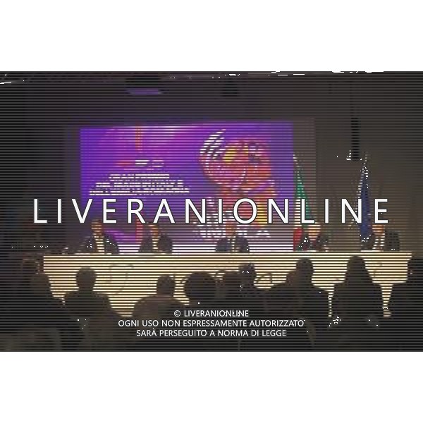 Imola, 7 maggio 2025 Autodromo Internazionale ‘Enzo e Dino Ferrari’ PRESENTAZIONE DEL FORMULA 1 AWS GRAN PREMIO DEL MADE IN ITALY E DELL’EMILIA-ROMAGNA NELLA FOTO DA SINISTRA SINDACO DI IMOLA MARCO PANIERI, PRESIDENTE DELLA REGIONE EMILIA ROMAGNA MICHELE DE PASCALE, FLAVIO SINISCALCHI CAPO DIPARTIMENTO DELLO SPORT, GEN TULLIO DEL SETTE COMMISARIO STRAORDINARIO ACI E GIOVANNI BATTISTA TOMBOLATO ©SANNA - AGENZIA ALDO LIVERANI SAS