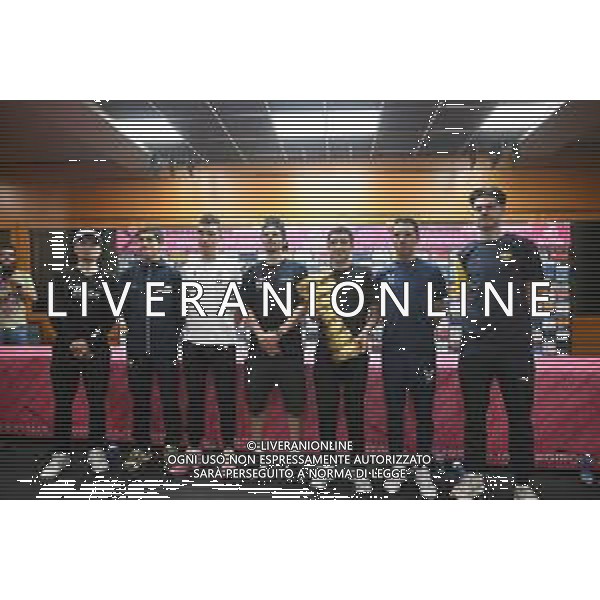 08-05-2025 Vigilia Giro D\'italia 2025; 2025, Q36.5; 2025, Lidl - Trek; 2025, Uae Team Emirates - Xrg; 2025, Red Bull - Bora Hansgrohe; 2025, Ef Education - Easypost; 2025, Ineos Grenadiers; 2025, Visma - Lease A Bike; Pidcock, Thomas; Ciccone, Giulio; Ayuso Pesquera, Juan; Roglic, Primoz; Carapaz Antonio, Richard Antonio; Bernal Gomez, Arley; Van Aert, Wout; Tirana; ©SIROTTI - AGENZIA ALDO LIVERANI SAS