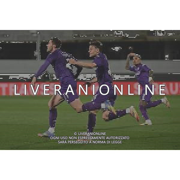 TVRG Fiorentina vs Real Betis nella foto Robin Gosens (Fiorentina) e Nicolo’ Fagioli (Fiorentina) esultanza dopo il gol dell\'1 a 1 Firenze 08-05-2025 Stadio Artemio Franchi UEFA Conference League - semifinale gara di ritorno foto Roberto Garavaglia/Agenzia Aldo Liverani sas
