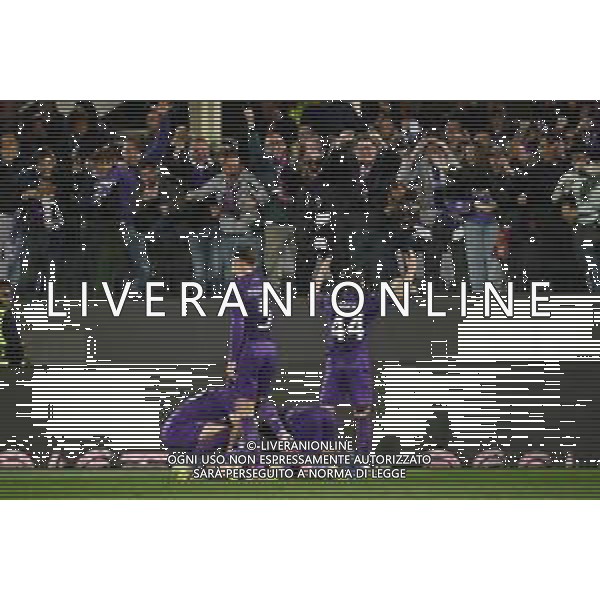 TVRG Fiorentina vs Real Betis nella foto giocatori Fiorentina esultanza dopo il gol del 2 a 1 Firenze 08-05-2025 Stadio Artemio Franchi UEFA Conference League - semifinale gara di ritorno foto Roberto Garavaglia/Agenzia Aldo Liverani sas