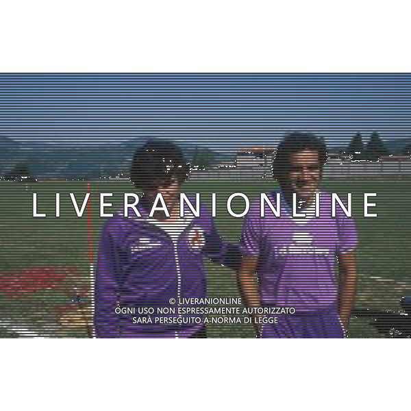 DIAP-RETROSPETTIVA ANTONELLO CUCCUREDDU CALCIATORE NELLA FOTO ANTONELLO CUCCUREDDU CON ERALDO PECCI AG ALDO LIVERANI SAS 