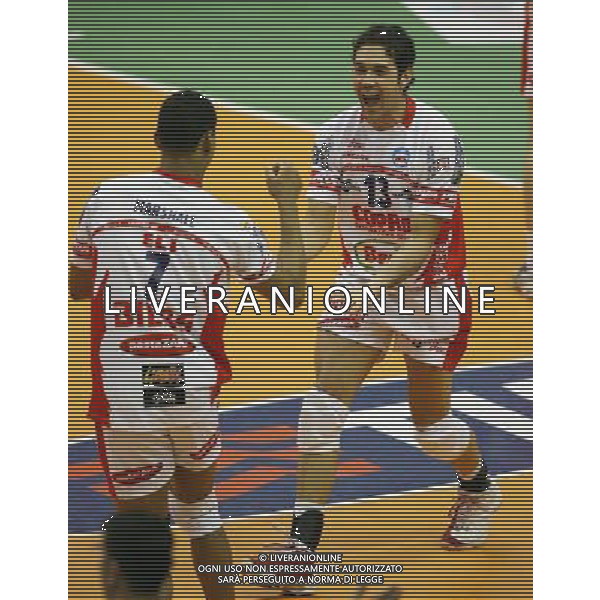 copra berni piacenza- cimone modena Final eight Volley a Ferrara 26-01-2006 nella foto esultanza di bravo joao paolo e marshall Leonell foto filippo venezia-ag.aldo liverani
