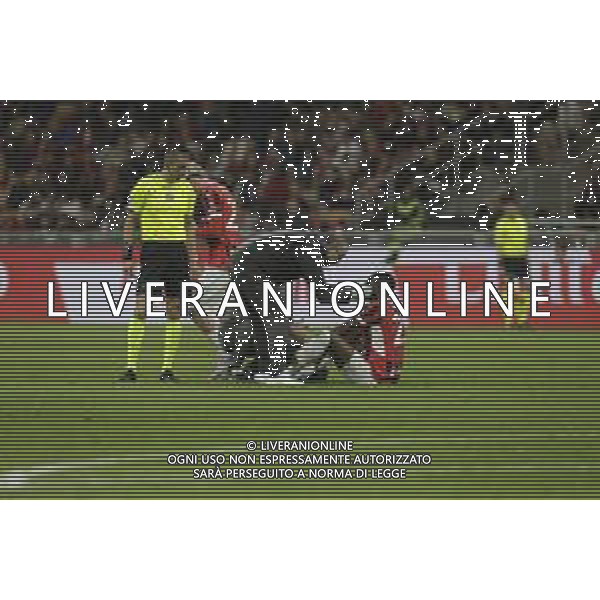 FIKAYO TOMORI A TERRA INFORTUNATO -MILAN - BOLOGNA Campionato Calcio Serie A 09.05.2025 ©PAOLO GIAMPIETRI - AGENZIA ALDO LIVERANI SAS