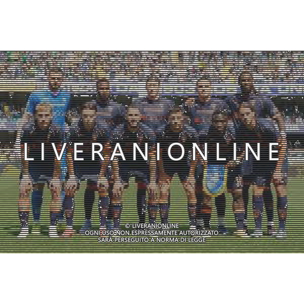 TVEM May 11, 2025 Verona, Italy - Hellas Verona vs US Lecce - Italian soccer serie A 2024/25 - Marcantonio Bentegodi Stadium. In the pic: US Lecce team line up foto emmanuele mastrodonato-ag aldo liverani sas