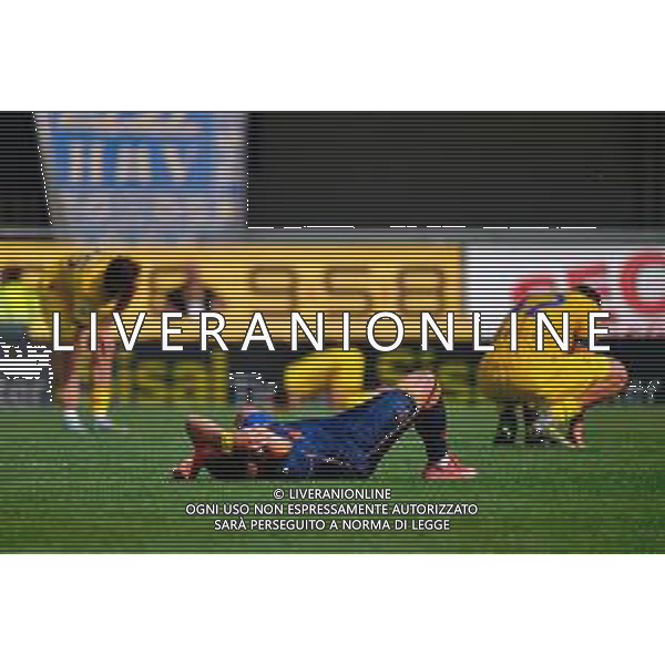 TVEM May 11, 2025 Verona, Italy - Hellas Verona vs US Lecce - Italian soccer serie A 2024/25 - Marcantonio Bentegodi Stadium. In the pic: Nikola Krstovic of US Lecce disappointment ©TVEM Emmanuele Mastrodonato - AGENZIA ALDO LIVERANI SAS