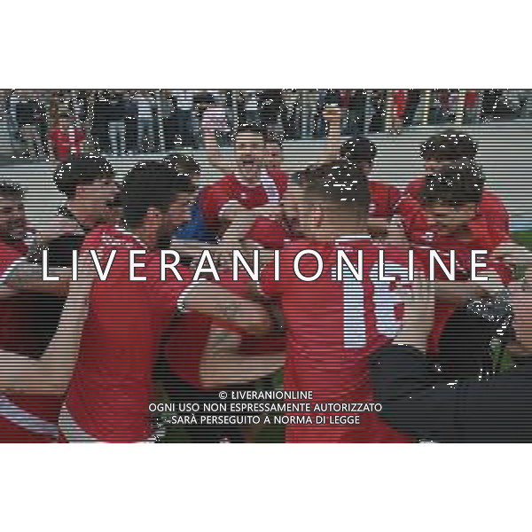TVRG Correggese vs Nibbiano e Valtidone nella foto giocatori Correggese esultanza a fine partita Fiorenzuola d\'Arda (PC) 11-05-2025 Stadio velodromo Attilio Pavesi Campionato Eccellenza Emilia Romagna spareggio per la promozione in Serie D foto Roberto Garavaglia/Agenzia Aldo Liverani sas