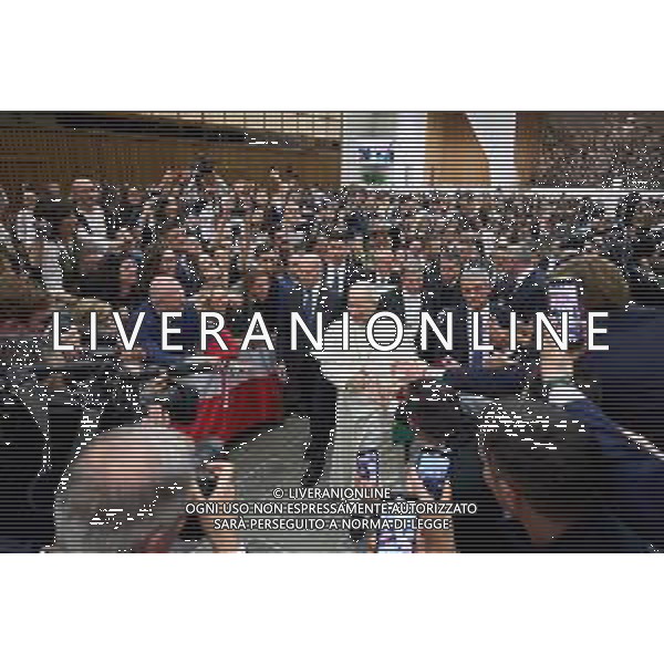 Citta\' del Vaticano - 12 Maggio 2025 Udienza del Santo Padre Leone XIV ai rappresentanti dei media Nella Foto: Papa Leone XIV Foto Andrea Bracaglia-Ag Aldo Liverani sas