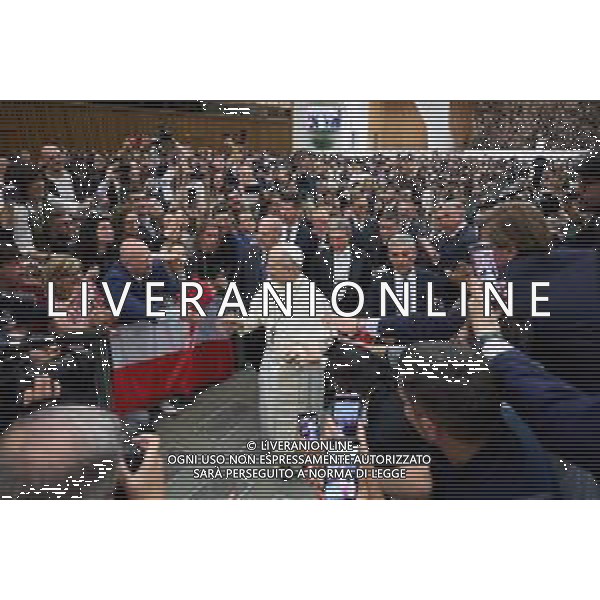 Citta\' del Vaticano - 12 Maggio 2025 Udienza del Santo Padre Leone XIV ai rappresentanti dei media Nella Foto: Papa Leone XIV Foto Andrea Bracaglia-Ag Aldo Liverani sas
