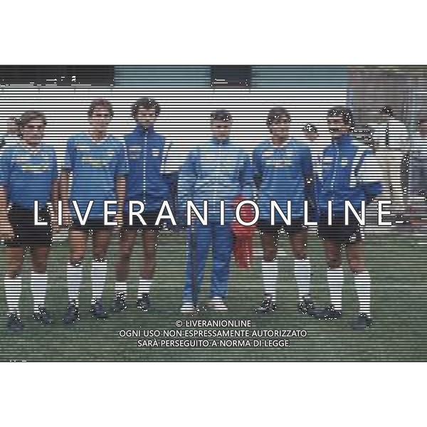 DIAP-RETROSPETTIVA FULVIO SIMONINI CALCIATORE NELLA FOTO FULVIO SIMONINI -LUCA MATTEI-ANDREA BRUNIERA-BRUNO MAZZIA-PAOLO VANOLI-EMIDIO ODDI ANNO 1989 UDINESE CALCIO AG ALDO LIVERANI SAS