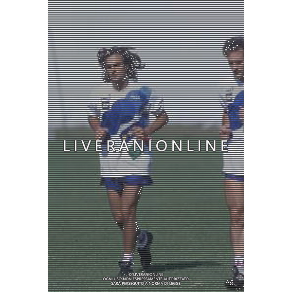 DIAP-RETROSPETTIVA GIUSEPPE GIANNINI CALCIATORE NELLA FOTO GIUSEPPE GIANNINI CON LA MAGLIA DELLA NAZIONALE ITALIANA AG ALDO LIVERANI SAS