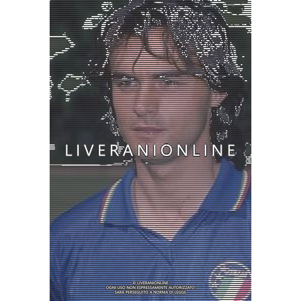 DIAP-RETROSPETTIVA GIUSEPPE GIANNINI CALCIATORE NELLA FOTO GIUSEPPE GIANNINI CON LA MAGLIA DELLA NAZIONALE ITALIANA AG ALDO LIVERANI SAS