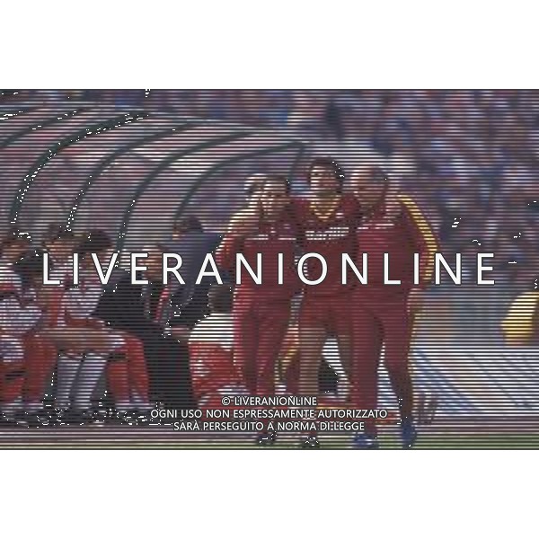 DIAP-RETROSPETTIVA GIUSEPPE GIANNINI CALCIATORE NELLA FOTO GIUSEPPE GIANNINI CON LA MAGLIA DELLA ROMA CALCIO AG ALDO LIVERANI SAS