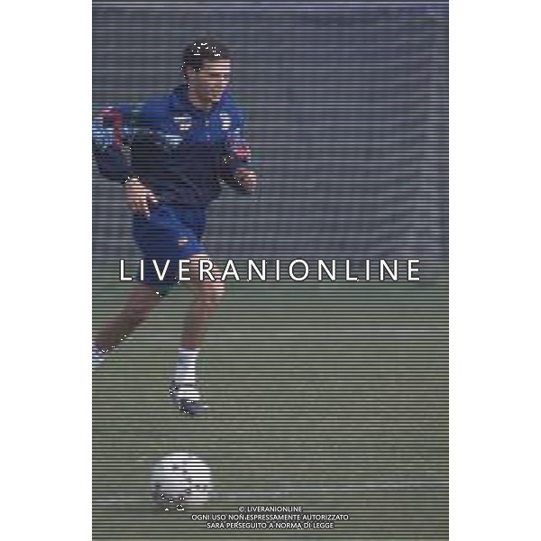 DIAP-RETROSPETTIVA GIULIO FALCONE CALCIATORE NELLA FOTO GIULIO FALCONE IN ALLENAMENTO CON LA NAZIONALE ITALIANA UNDER 21 AG ALDO LIVERANI SAS