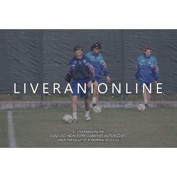 DIAP-RETROSPETTIVA GIULIO FALCONE CALCIATORE NELLA FOTO GIULIO FALCONE IN ALLENAMENTO CON LA NAZIONALE ITALIANA UNDER 21 AG ALDO LIVERANI SAS