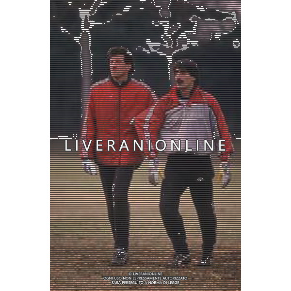 DIAP-RETROSPETTIVA GIOVANNI GALLI CALCIATORE NELLA FOTO GIOVANNI GALLI CON LA MAGLIA DEL MILAN E GIULIO NUCIARI AG ALDO LIVERANI SAS