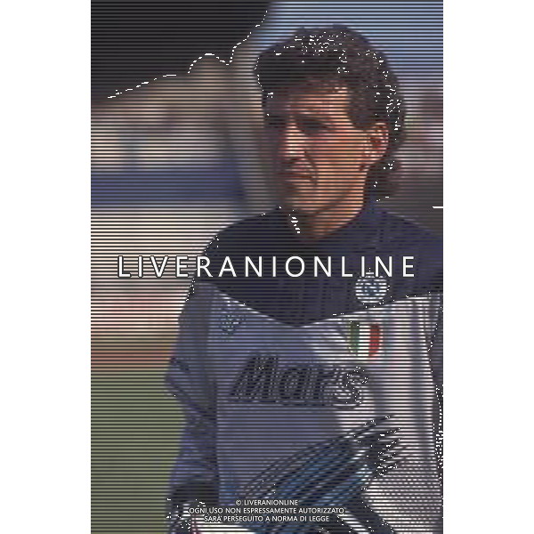 DIAP-RETROSPETTIVA GIOVANNI GALLI CALCIATORE NELLA FOTO GIOVANNI GALLI CON LA MAGLIA DEL NAPOLI CALCIO AG ALDO LIVERANI SAS