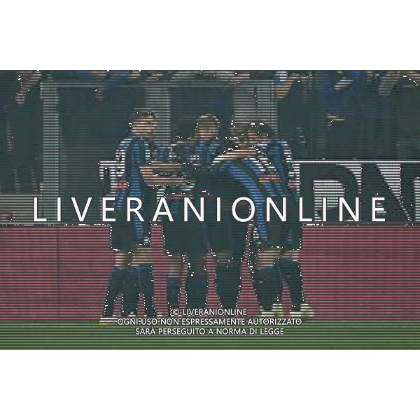 TVRG Atalanta vs Roma nella foto giocatori Atalanta esultanza dopo il gol dell\'1 a 0 Bergamo 12-05-2025 Gewiss Stadium Campionato Serie A Enilive - 36a giornata foto Roberto Garavaglia/Agenzia Aldo Liverani sas