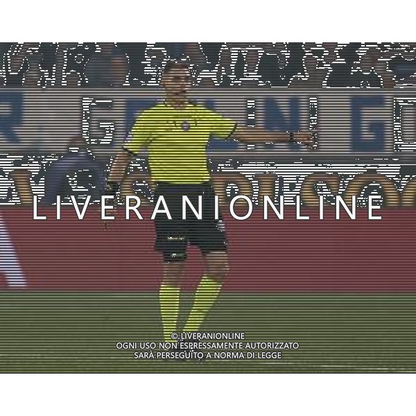 Arbitro - the Referee Simone Sozza during Atalanta BC vs AS Roma, 36° Serie A Enilive 2024-25 game at Gewiss stadium in Bergamo (BG), Italy, on May 12, 2025. (Photo by Davide Casentini)- AGENZIA ALDO LIVERANI SAS