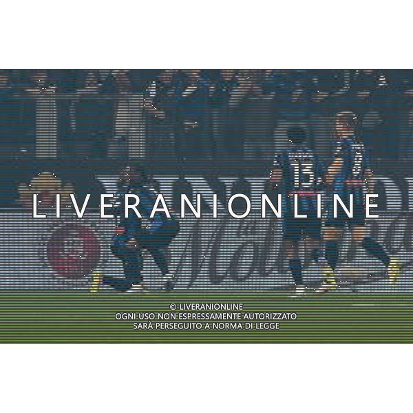 Ademola Lookman of Atalanta BC celebrates after scoring during Atalanta BC vs AS Roma, 36° Serie A Enilive 2024-25 game at Gewiss stadium in Bergamo (BG), Italy, on May 12, 2025. (Photo by Davide Casentini)- AGENZIA ALDO LIVERANI SAS