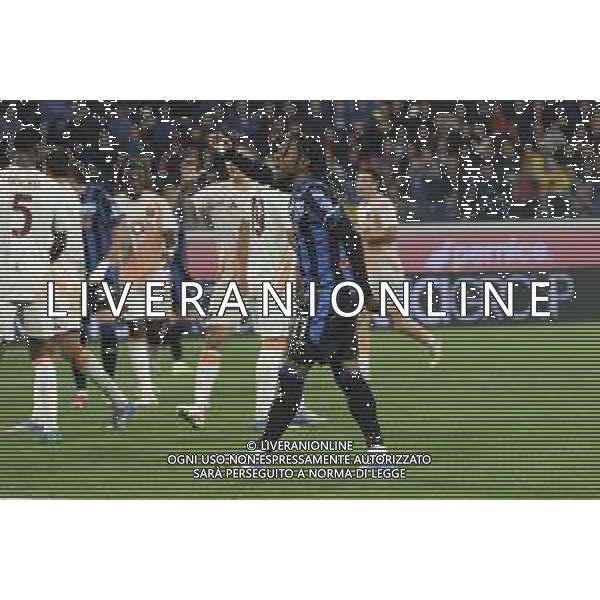 Ademola Lookman of Atalanta BC celebrate during Atalanta BC vs AS Roma, 36° Serie A Enilive 2024-25 game at Gewiss stadium in Bergamo (BG), Italy, on May 12, 2025. (Photo by Davide Casentini)- AGENZIA ALDO LIVERANI SAS