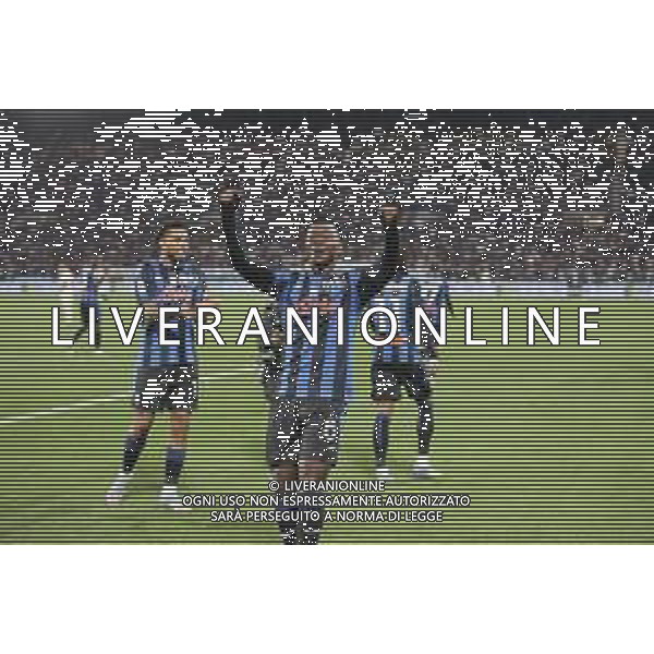 Ibrahim Sulemana of Atalanta BC celebrates after scoring first goal in Serie A during Atalanta BC vs AS Roma, 36° Serie A Enilive 2024-25 game at Gewiss stadium in Bergamo (BG), Italy, on May 12, 2025. (Photo by Davide Casentini)- AGENZIA ALDO LIVERANI SAS