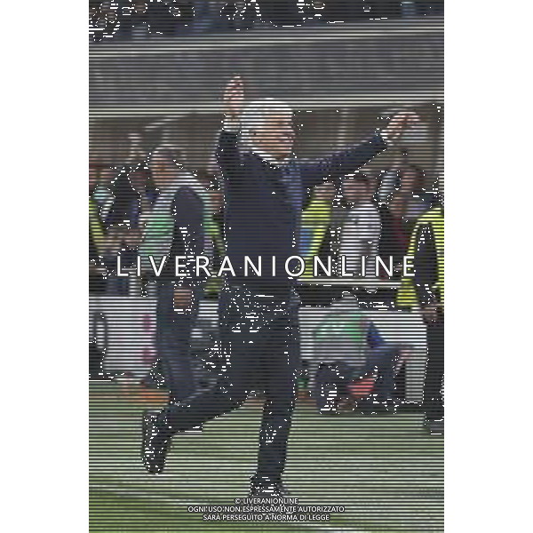 Gian Piero Gasperini Head Coach of Atalanta BC celebrate the victory at the end of Atalanta BC vs AS Roma, 36° Serie A Enilive 2024-25 game at Gewiss stadium in Bergamo (BG), Italy, on May 12, 2025. (Photo by Davide Casentini)- AGENZIA ALDO LIVERANI SAS
