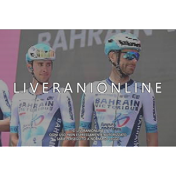 13-05-2025 Giro D\'italia; Tappa 04 Alberobello - Lecce; 2025, Bahrain - Victorious; Caruso, Damiano; Tiberi, Antonio; Alberobello; ©SIROTTI - AGENZIA ALDO LIVERANI SAS