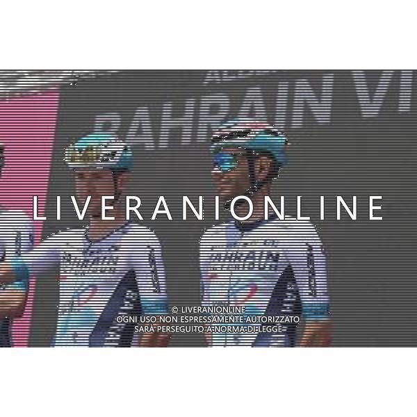 13-05-2025 Giro D\'italia; Tappa 04 Alberobello - Lecce; 2025, Bahrain - Victorious; Caruso, Damiano; Tiberi, Antonio; Alberobello; ©SIROTTI - AGENZIA ALDO LIVERANI SAS